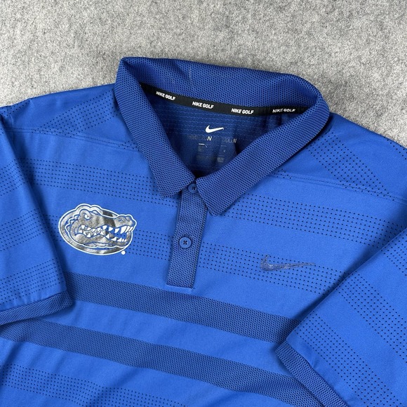 Nike Florida Gators Dri Fit Polo Shirt Men Large Performance Zonal Cooling Blue - Picture 1 of 12